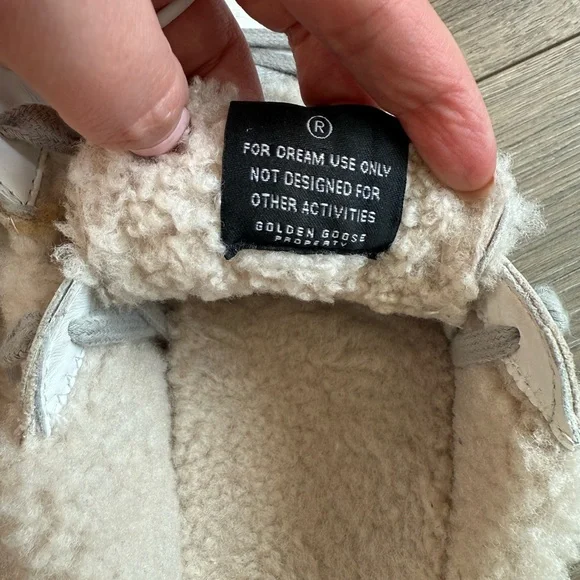 GOLDEN GOOSE Super Star Sabot Leather Glitter Shearling Lined Slip-On Sneaker - Picture 11 of 16